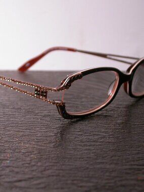 Authentic Jimmy Crystal Swarovski clear Diamonds Eyeglasses Frames 2.00